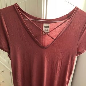 Short sleeve crisscrossed shirt